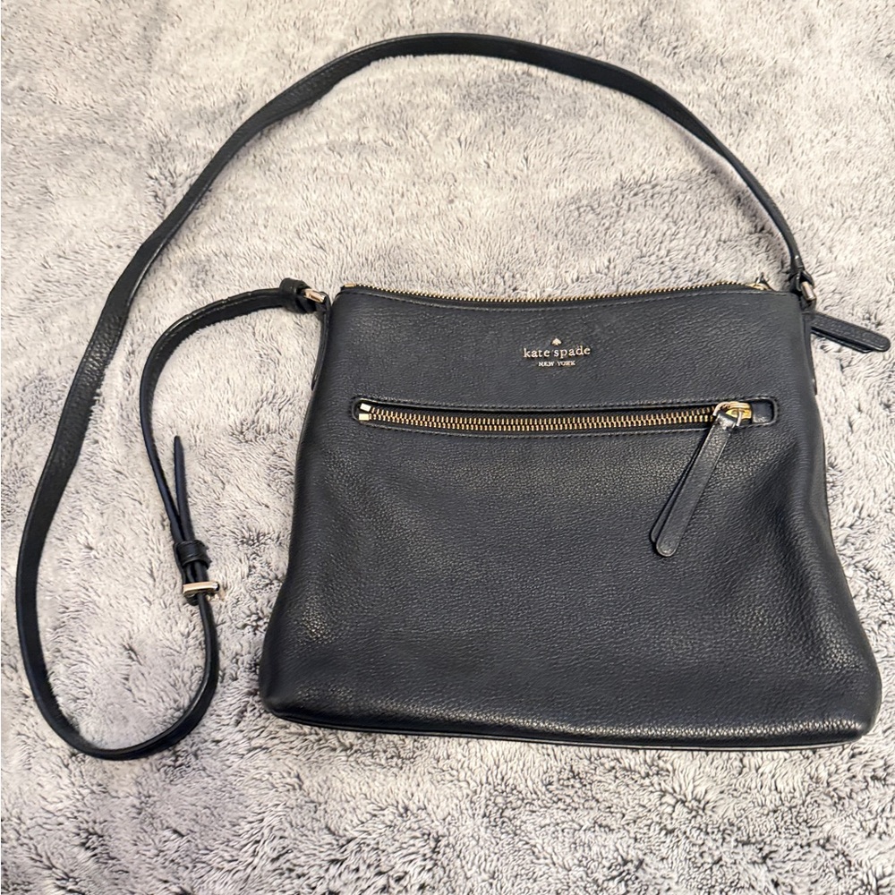 Kate Spade Black Pebbled Leather Crossbody Bag Jackson